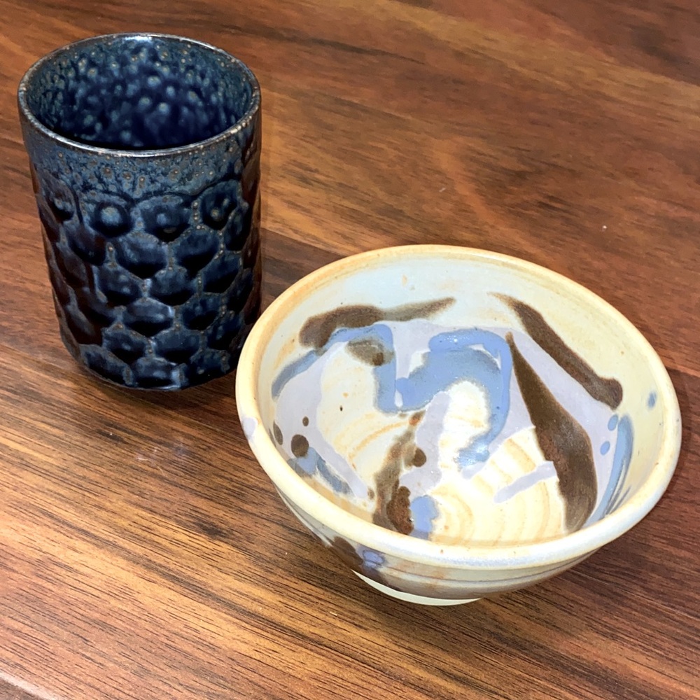 Artisan Ceramic Bowl and Cup Set